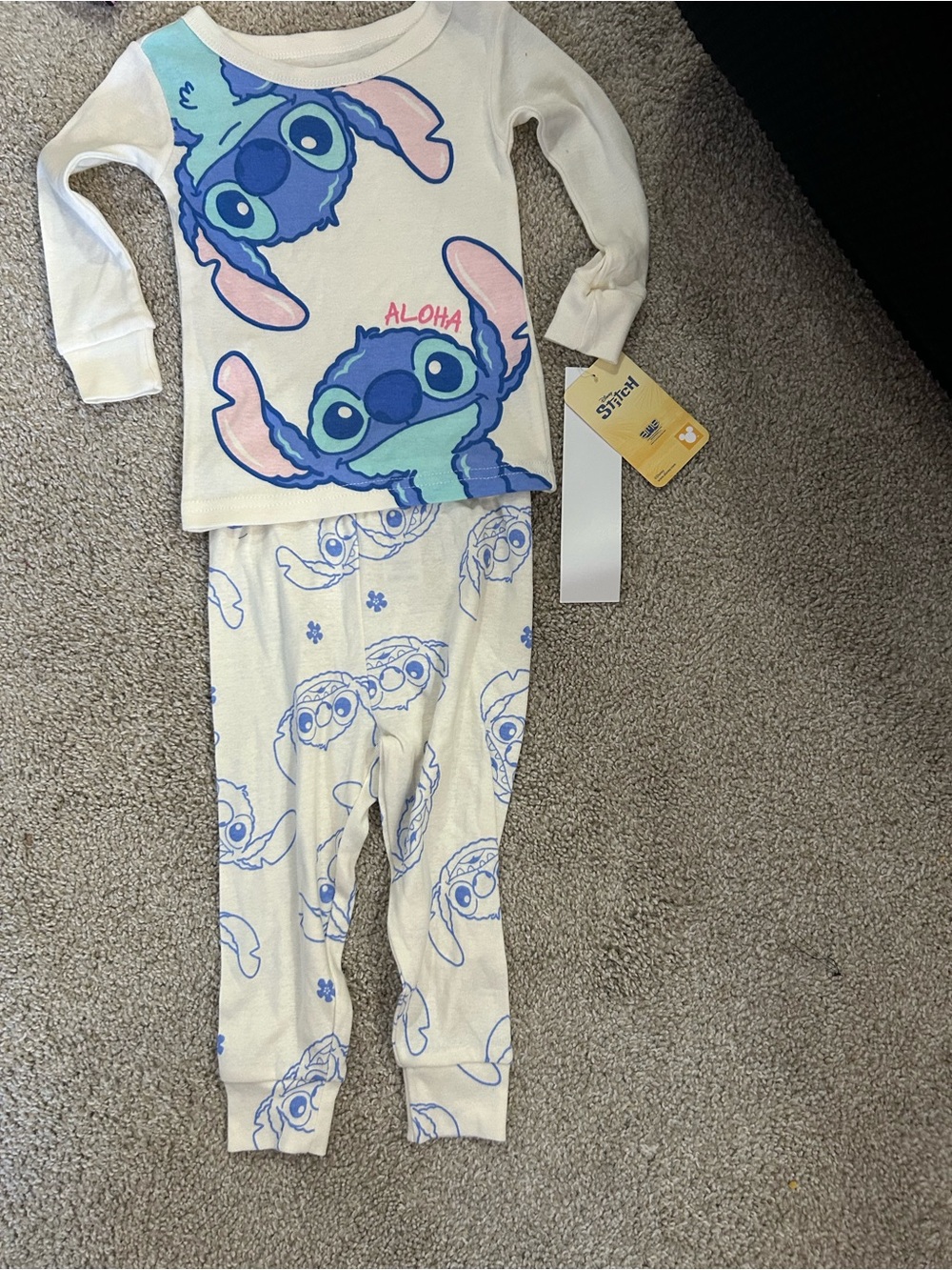 Disney 18 Month Stitch PJ Set NWT